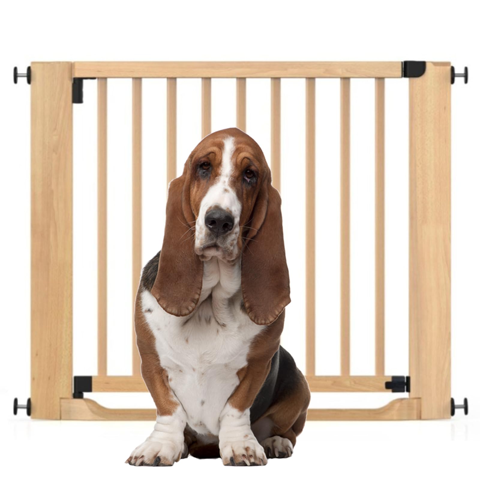 Bettacare Wooden Heritage Flat Step Dog Gate, White, 115Cm - 123Cm - Natural / 95.0Cm