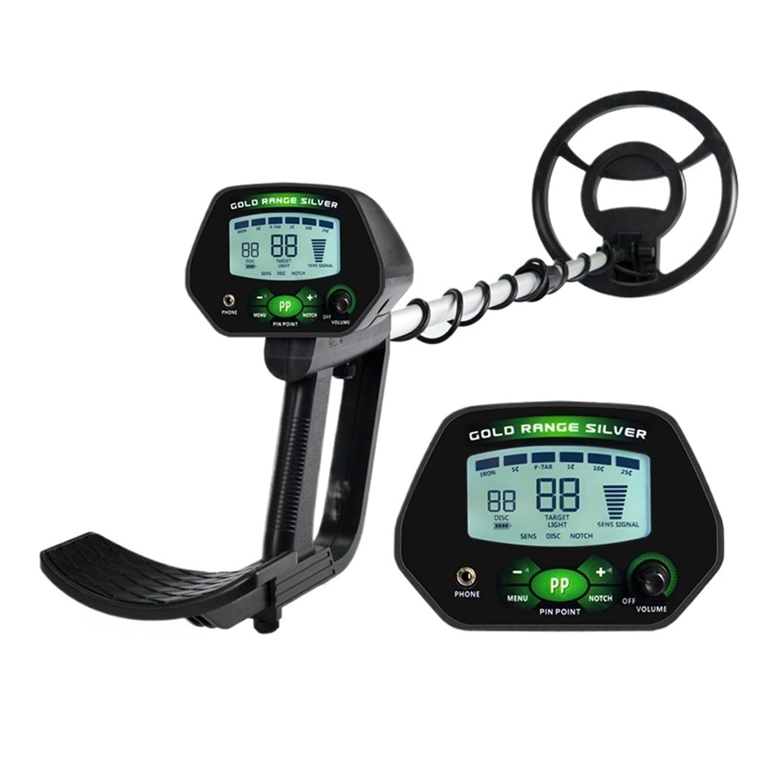 JKJZSALJ Md-4090 Metal Detector, Gold Digger LCD Treasure Pinpointer, Underground Gold Detector High Precise Search High Accuracy