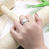 Vista 65 de Titanium Stainless Steel Anxiety Ring for Women Men Fidget Spinner Ring, Size 6-12, Width 6MM, 5-Color: Rose Gold-Rainbow-Silver-Black-Blue