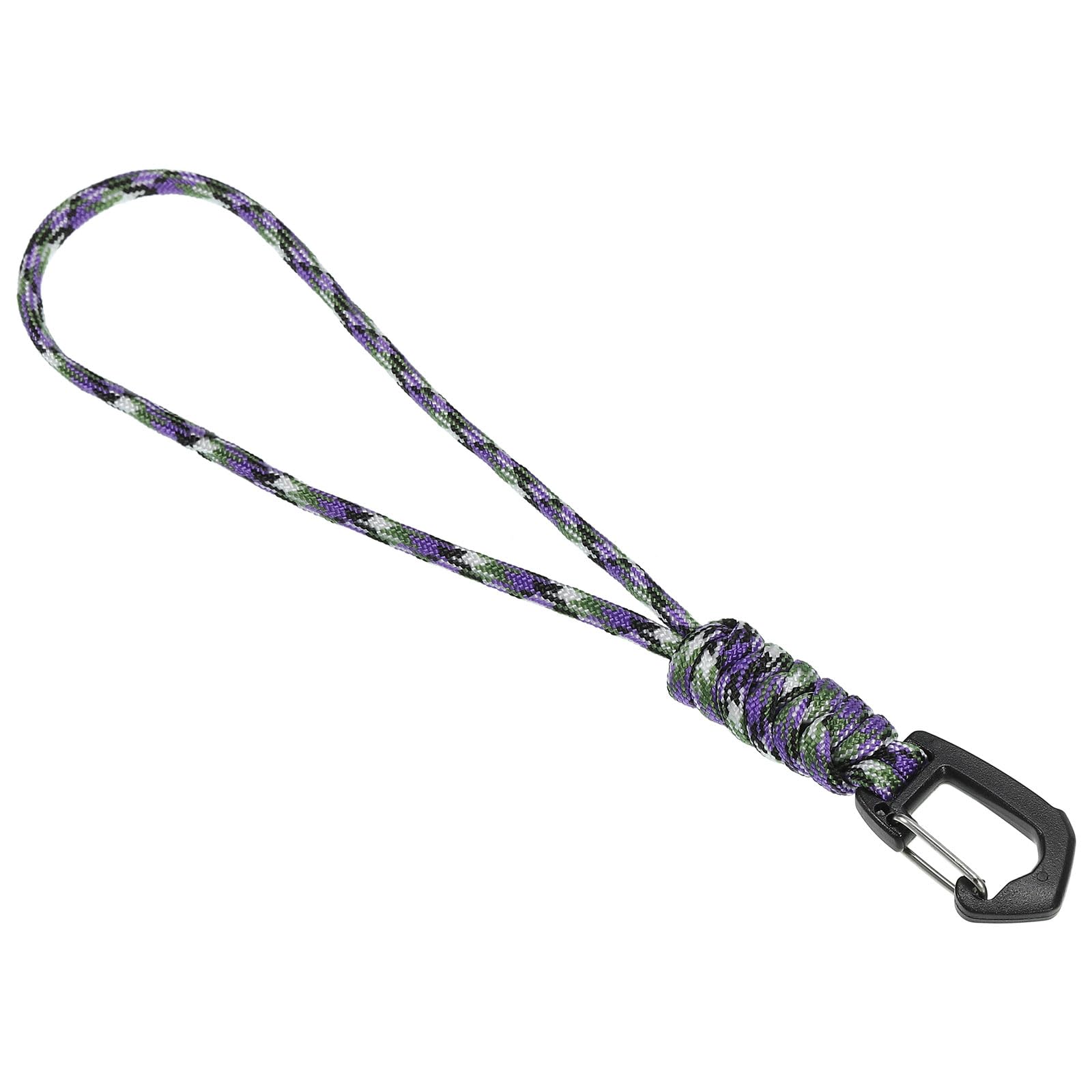 PATIKIL Badge Lanyard 8.6 Inch, Necklace Keychain Cord Metal Clasp Hook Ring Strap for Keys Whistle ID Card Badge Holder Camo Purple