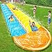 30 Ft Extra Long Slip Water Slide with Sprinkler, Heavy Duty Lawn Water Slide for Kids Adults, Double Lane Water Slide with 2 Bodyboards, Backyard Lawn Summer Outdoor Water Toys for Water Party Play