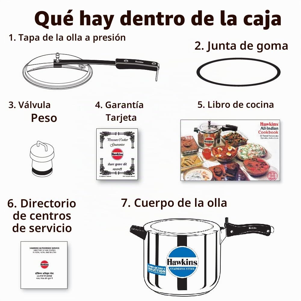 Hawkins Stainless Steel Pressure Cooker, 6 Litres