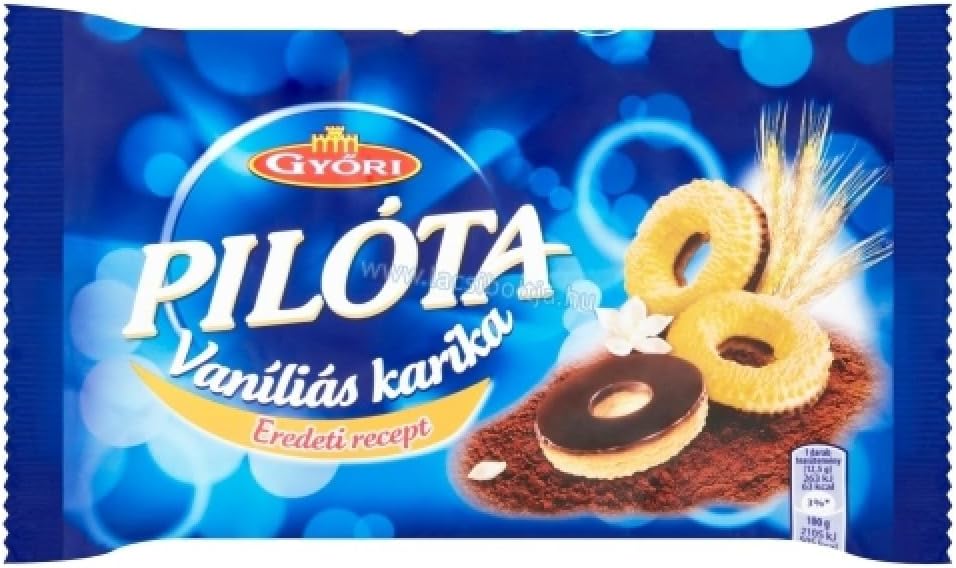 Gyori Pilota Vanilla Hoop Biscuit with Milk Chocolate - Vanilias karika 150g