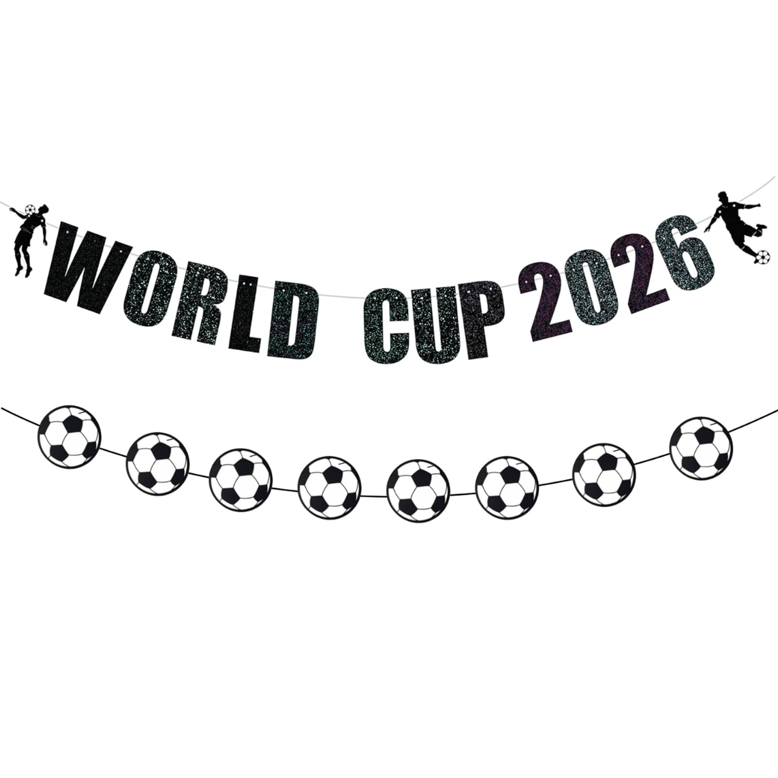 World Cup Football 2026 Decorations Banner World Football Championship Theme Ideal for Homes, Gardens, Pubs and Fan Events for Indoor and Outdoor Domestic Use Lightweight and Easy to Hang 8.2ft