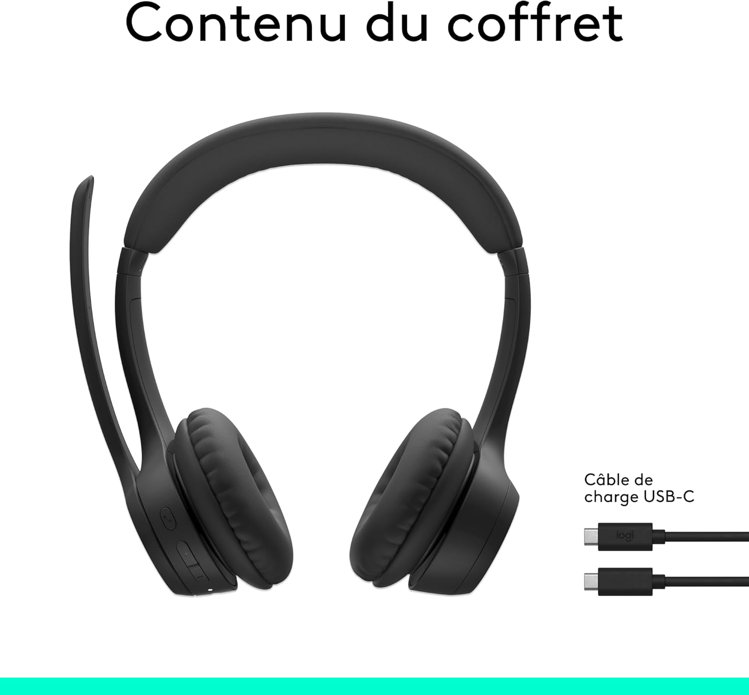 Logitech Zone 300 Headset and USB-C Charging Cable