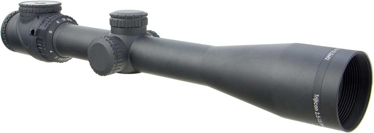 Trijicon TR26-C-200105 AccuPoint 2.5-12.5x42mm Riflescope, 30mm Main Tube with BAC Red Triangle Post Reticle, Matte Black