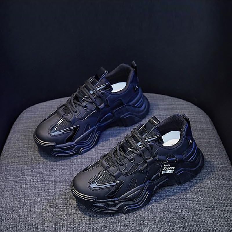 Breathable Comfort Chunky Sneakers - All-Season Non-Slip Rubber Sole Fashionable Casual Shoes with Lace-Up Closure for Women