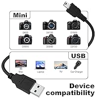 Vista 2 de UC-E4 Cable USB de transferencia de fotos compatible con Nikon D40 D50 D60 D70 D70S D80 D90 D100 D200 D300 D300S D610 D700 D3000 D3100 D7000 D1x D1x