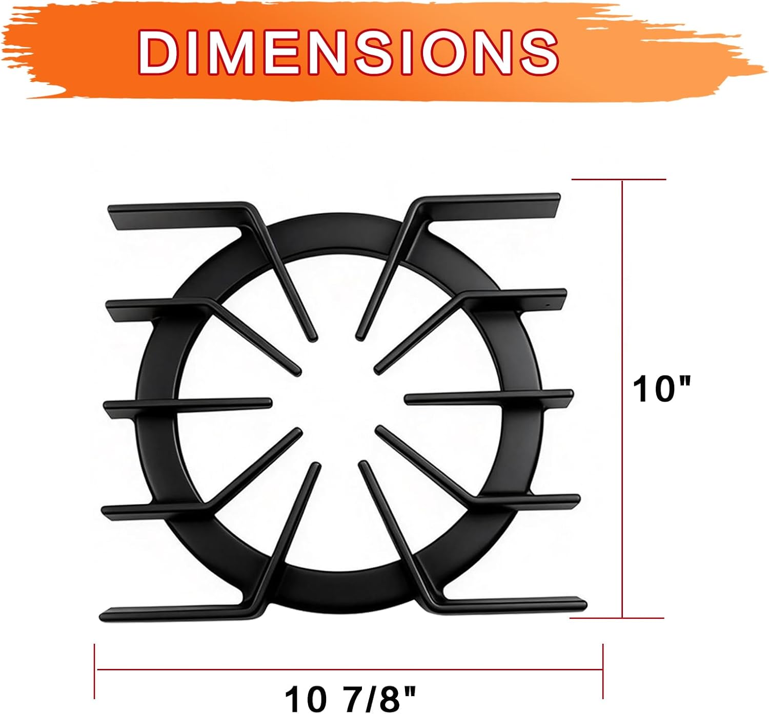PA060037 PA060024 Stove Grate Replacement Parts for Viking Stove Parts 10"x 10.9"IN Cast Iron Burner Grate Viking Gas Range Grate PA060024 Cooktop Grate Stove Rack (1 Pack)