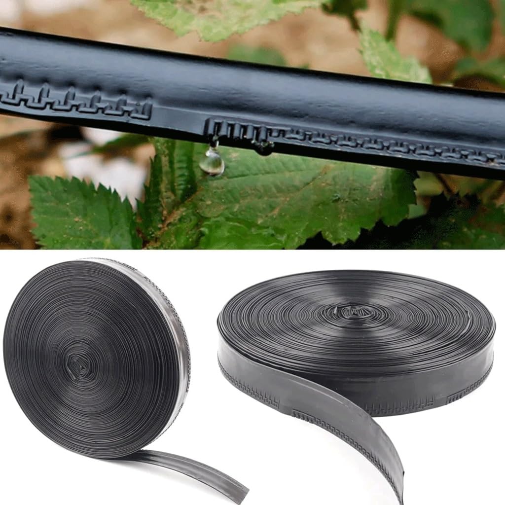 Tubo per irrigazione a goccia, Tubo gocciolante for irrigazione piatto a labirinto a lama singola Dimensioni multiple(2X50meters (2X164ft))