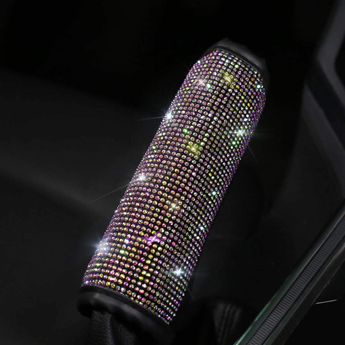 Bling Car Seat Belt Covers, Diamond Gear Shift Knob & Crystal Handbrake Cover Set - Auto Interior Decor Accessories for Women (5pcs/Set - Color Crystal)