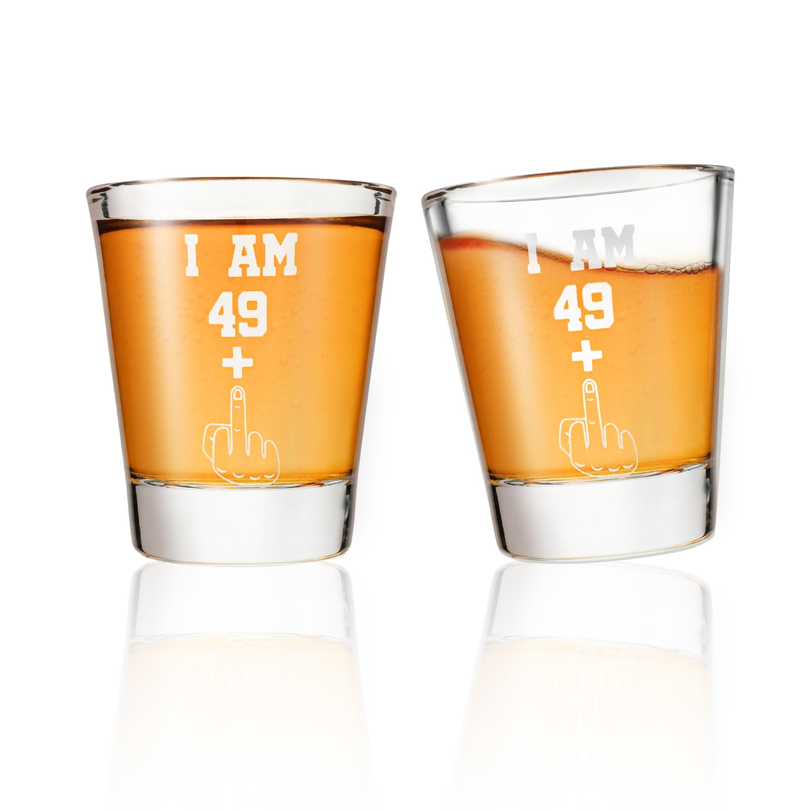 Verres à shot pour anniversaire 50 ans : lot de 2 verres pinte humour 42,5 g
