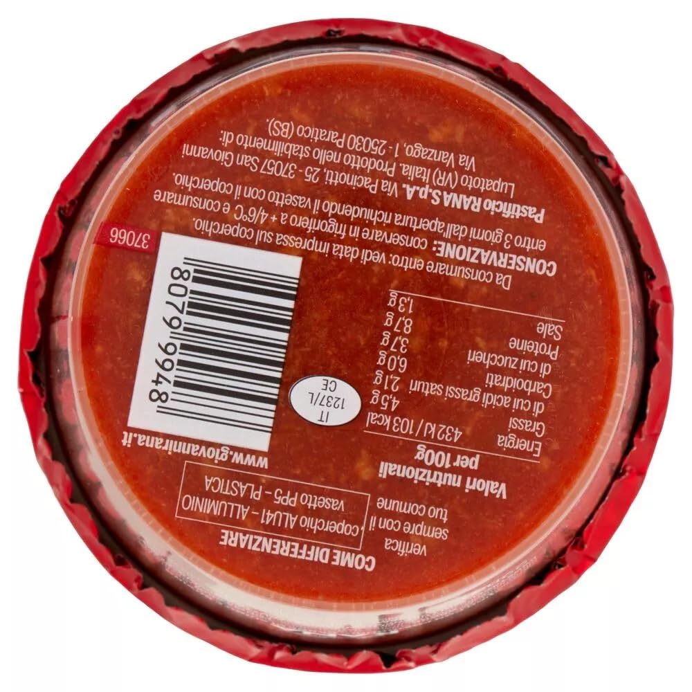 12x Giovanni Rana Sugo Fresco Bolognese,Frische Bolognese-Sauce Pasten Kochsaucen Soße mit Tomaten und Fleisch 225g + Beni Culinari Kostenloser Schlüsselanhänger