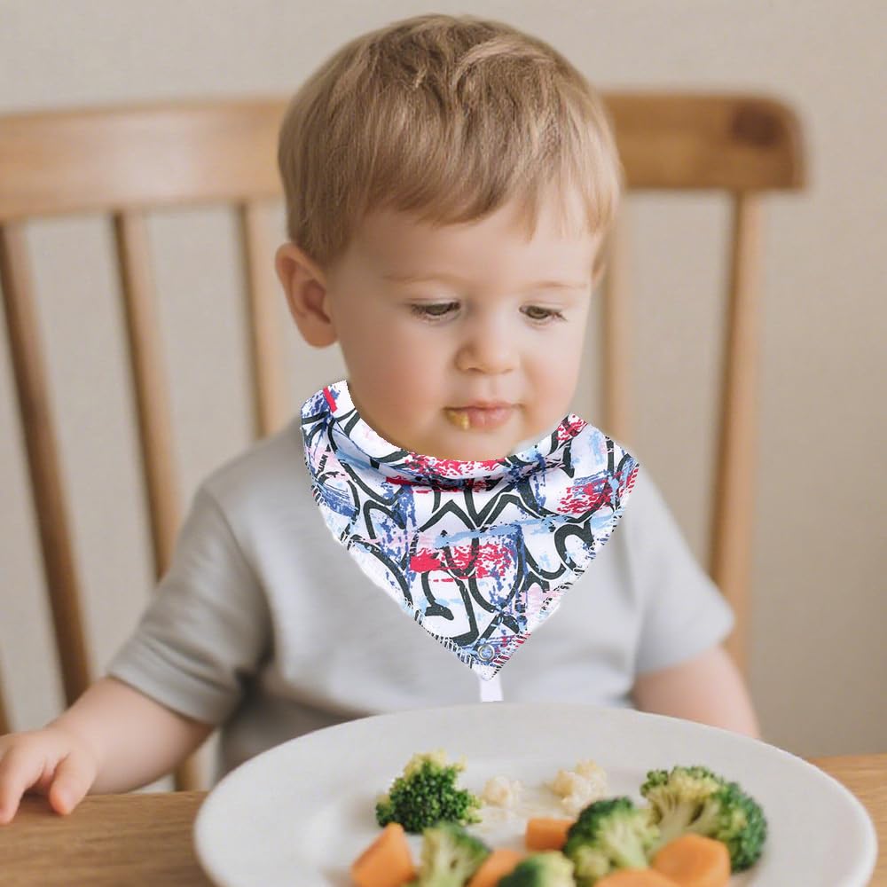 Oaygat 4 Pcs Baby Bibs Newborn Toddler Bandana Teething Bib Baby Bibs Super Soft and Absorbent Drool Bibs with Teether Teething Infant Bib for Boys Girls Unisex Infant Toddlers - Image 4