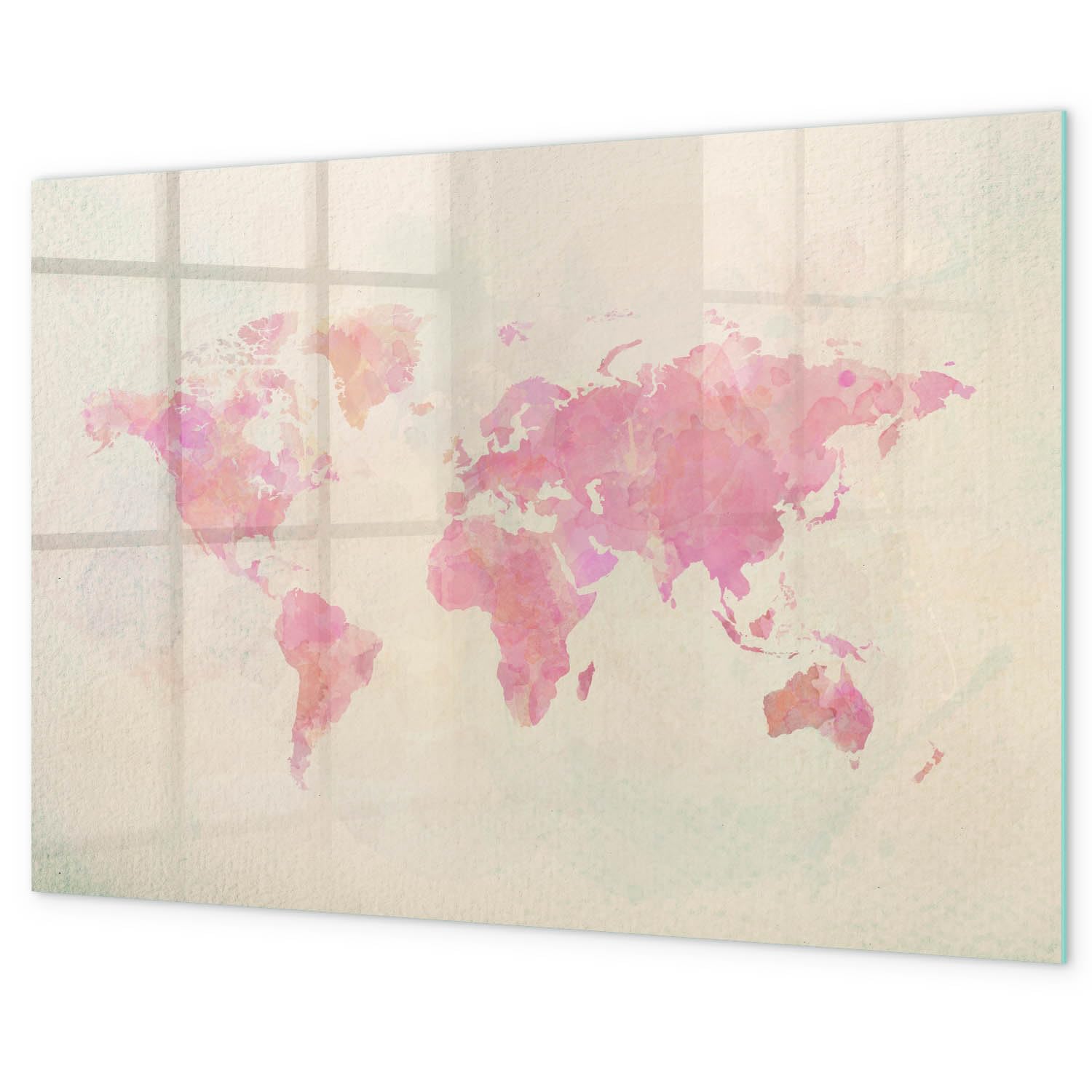 Lavagna in vetro magnetica da parete 120x60 cm | Mappa ad acquerello