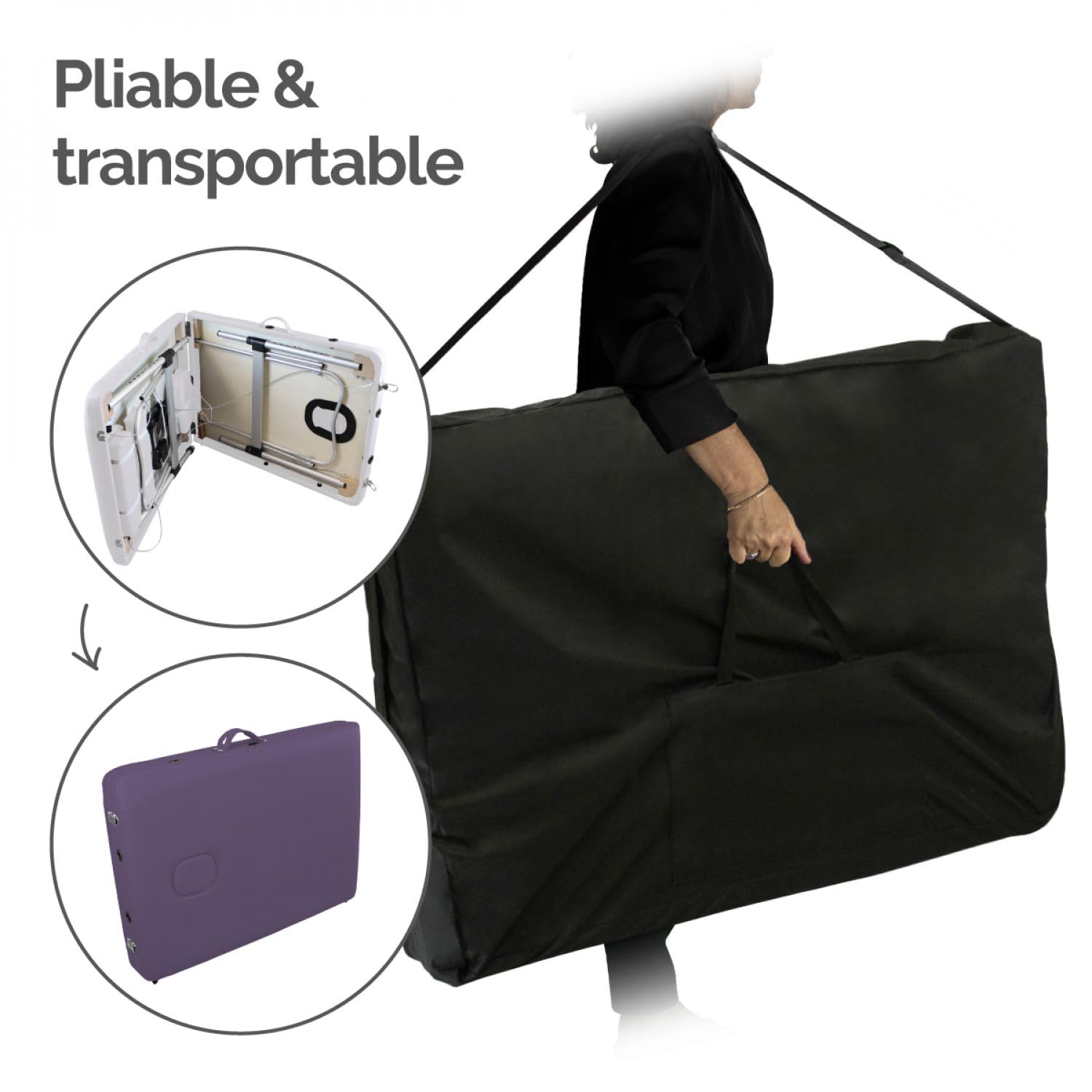 Vivezen - Tavolo, Lettino da massaggio pieghevole a 2 zone in alluminio + accessori e borsa per il trasporto - Vari colori
