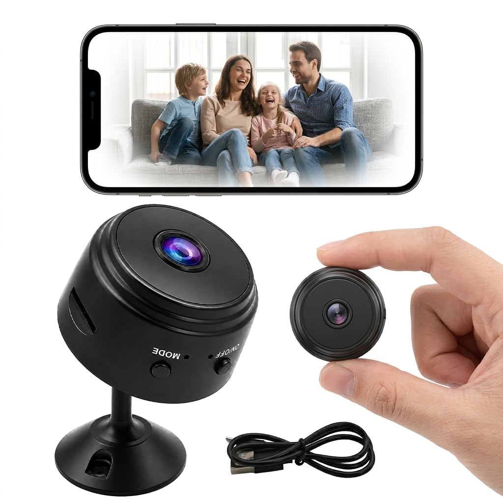 ZESTRO Mini Cámara Espía Inalámbrica WiFi 1080P, Micro Cámara de Vigilancia Interior y Exterior Invisible con Detección de Movimiento, Grabación Remota para Seguridad de Casa, Bebés y Mascotas