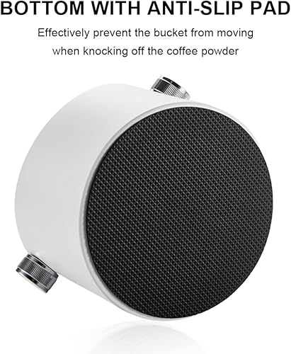 Miniatura 5 de Ompellus Caja de golpeo de espresso, gran capacidad y base antideslizante, herramientas de barista, accesorios para máquina de café espresso (blanco)