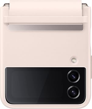 SAMSUNG Galaxy Z Flip4 Leather Cover Flap, Protective, Premium, Luxury Phone Case with Slim Style Design - Bulk Packaging - Peach EF-VF721L