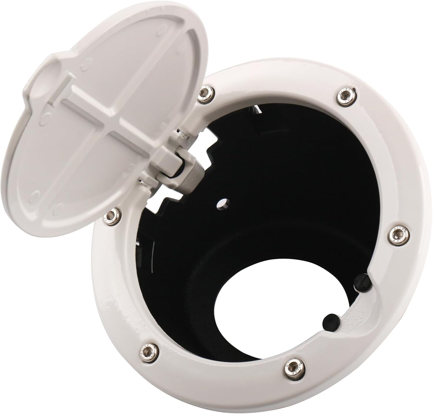 White Gas Cap Cover Fuel Filler Door Cover Compatible with 2007-2017 Wrangler JK JKU 2/4-DOOR(NOT FOR 2018+ JL MODELS)