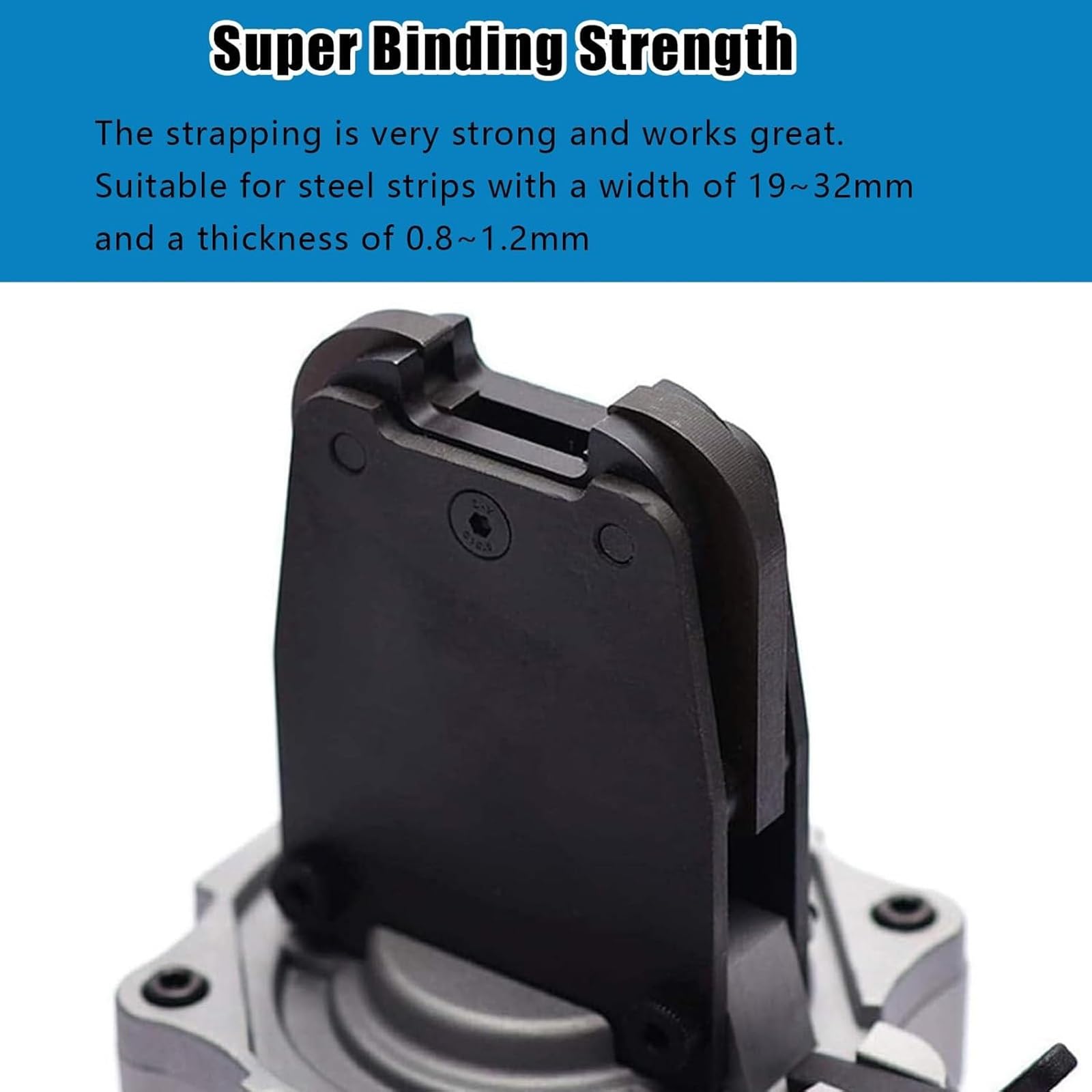 Pneumatische Verpackungsmaschine - 3-in-1-Umreifungswerkzeug aus Metall mit Spanner und Cutter für schwere Industrieverpackungen und Sicherung von Metallbändern
