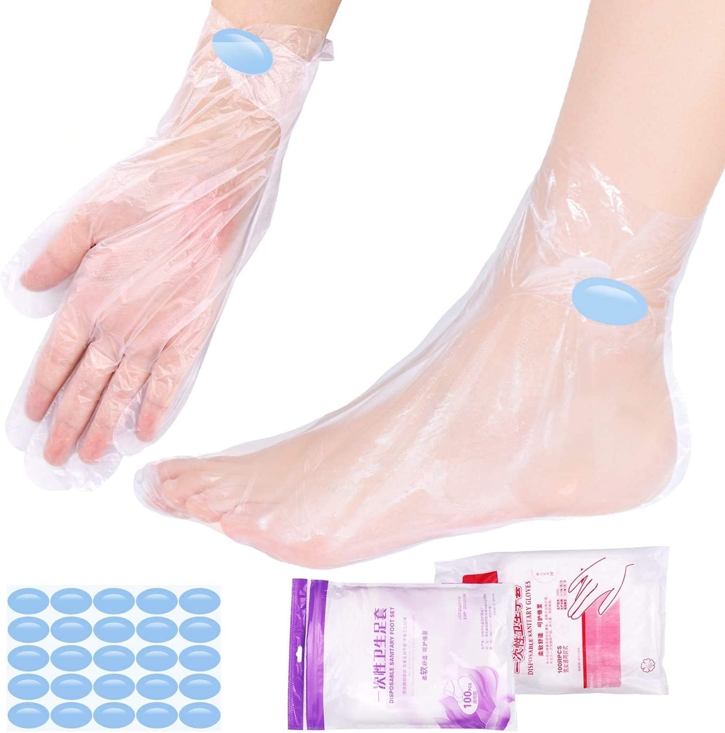 SelfTek 200Pcs Paraffin Wax Bath Liners Disposable Plastic Hand and