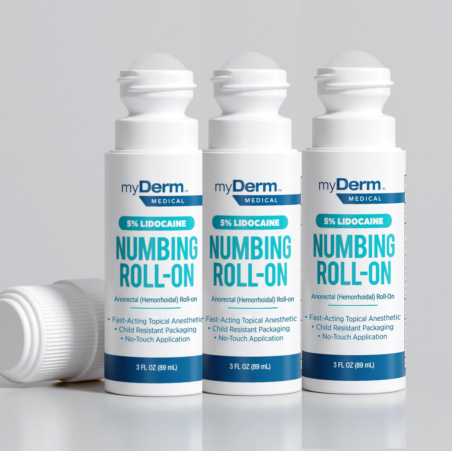 Myderm Medical 5% Lidocaine Numbing Roll On - Pack of 2 - for Minor Aches, Scratches and Hemorrhoidal Discomfort - Made in the USA — Amazon image 9