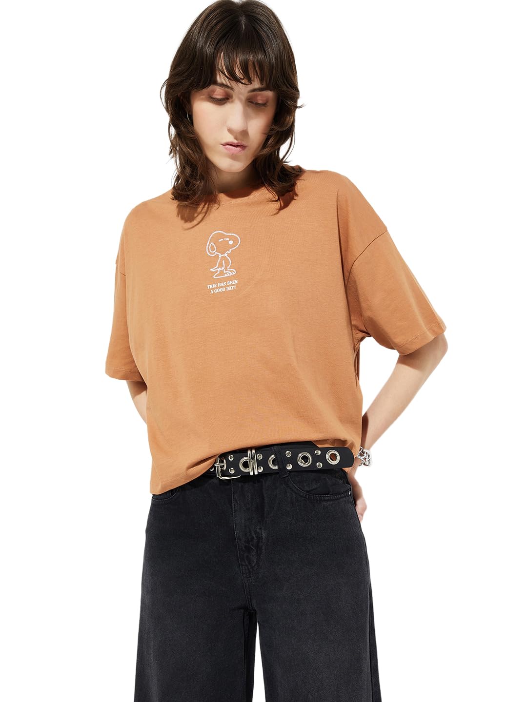 max URB_N Women Peanut Snoopy Boxy Fit T-Shirt-picture-17