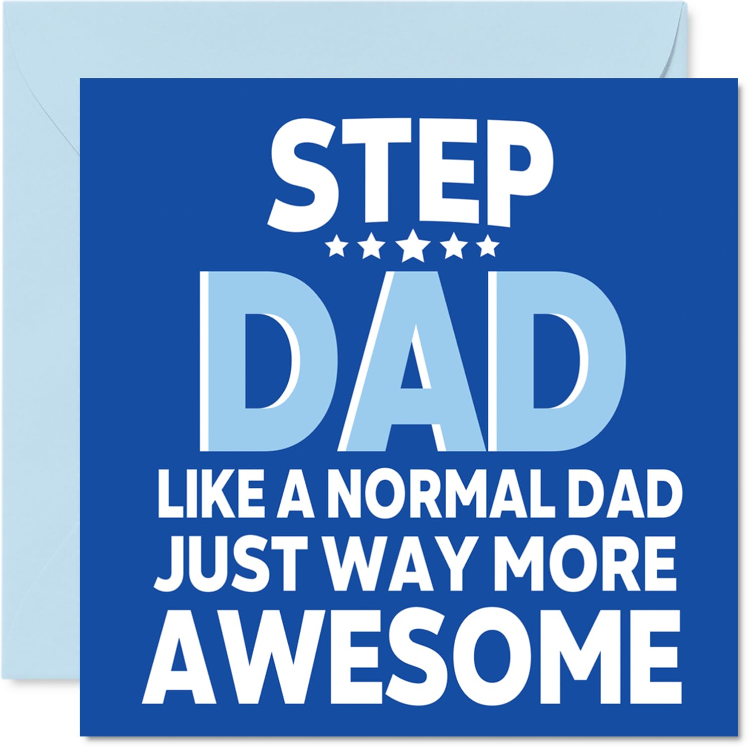 Dad Birthday Card - Awesome Step Dad - Happy Birthday Card from Son Daughter, 145mm Step Parent Bday Greeting Cards