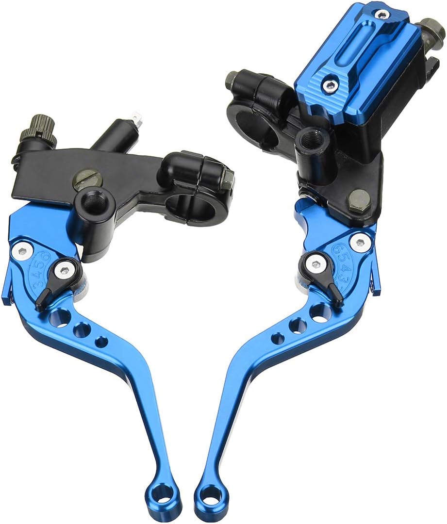 7/8inch CNC Universal Motorcycle Brake Clutch Master Cylinder Lever Set Reservoir - Red