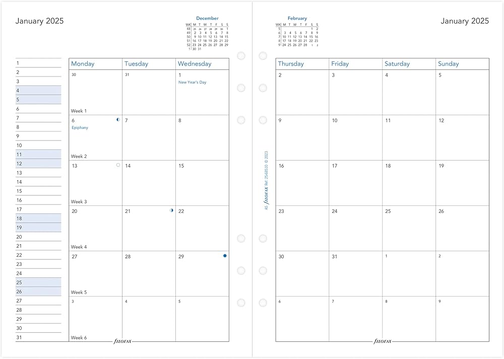 A5 2025年用スケジュール帳リフィル3点セット firofax Amazon.co.jp: ファイロファックス システム手帳 リフィル 2025
