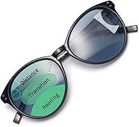 Vista 1 de Amorays Lentes de sol progresivos de lectura multienfoque para mujer, protección UV, parte superior multifocal, lectores solares trifocales