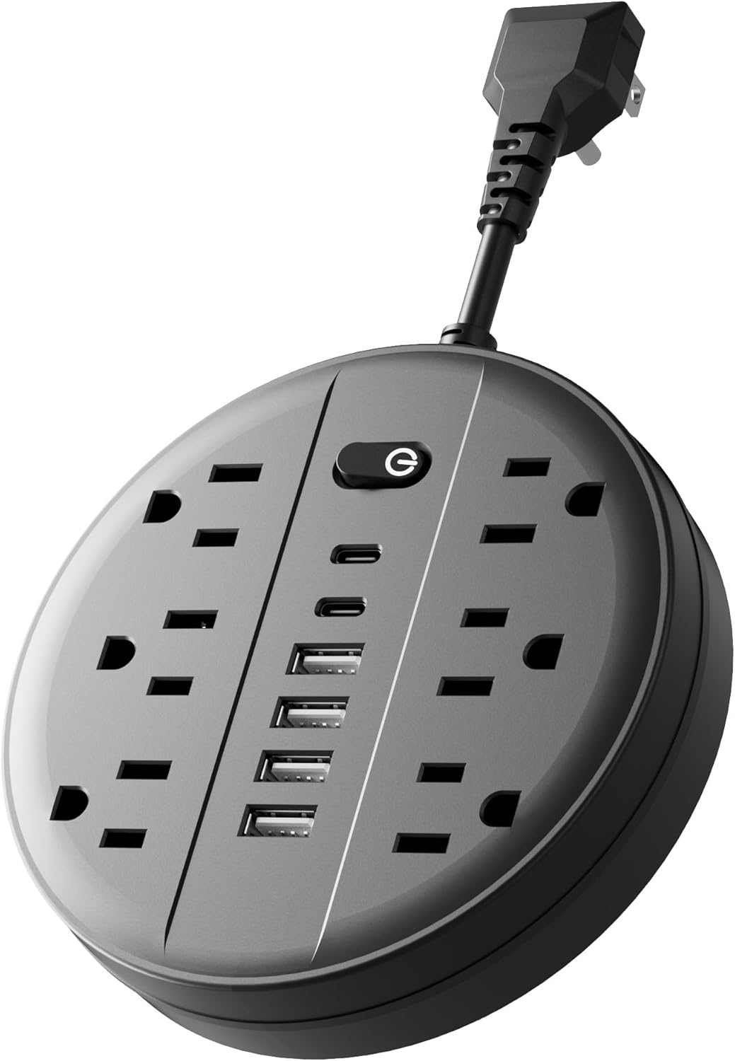 5 FT Surge Protector Power Strip, Chiefway Extension Cord with Multiple Outlets, 6 AC Outlets, 4 USB & 2 USB C, On/Off Switch, Portable Outlet Extender, Flat Plug, Wall Mountable for Office Home Dorm