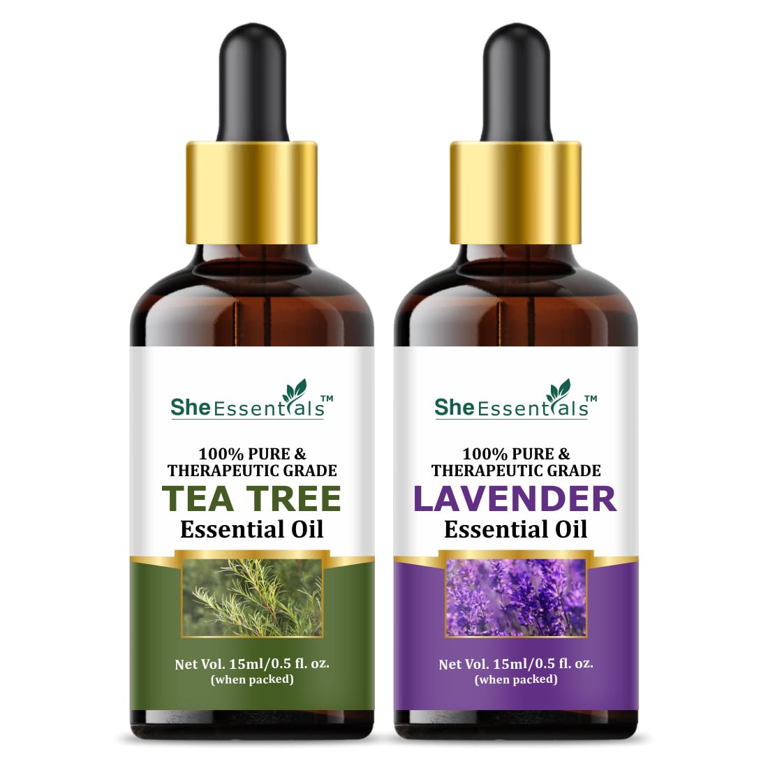 Tea Tree & Lavender Essential Oil For Healthy Hair & Growth, Skin Care, Anti-Hair Fall & Relaxed Sleep| Anti-Acne, Calming & Soothing, 100% Natural Essential Oil For Women & Men -15Ml-picture-15