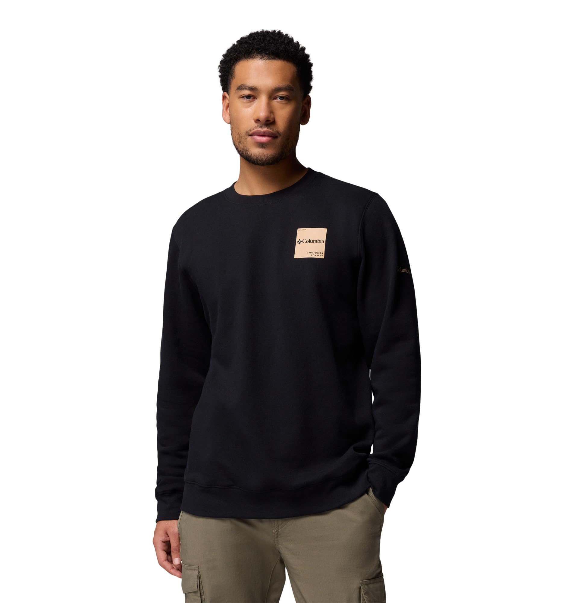Columbia Mens Trek Crew, Black/Boxy Brand, XX-Large