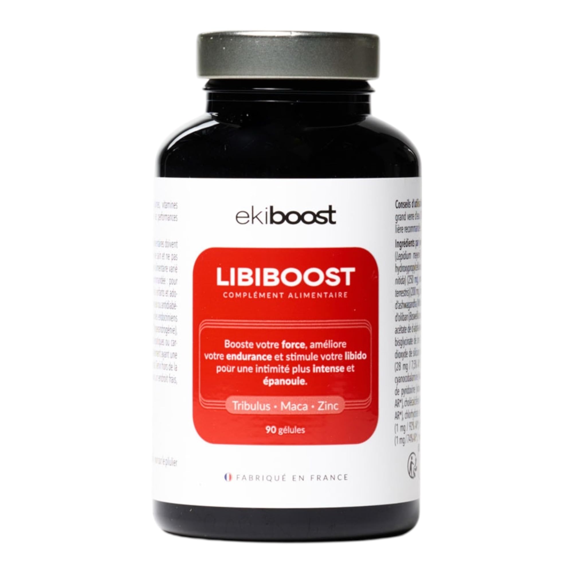 Performance Masculine | Testostérone Homme | Vigueur & Endurance | Booster Libido | Maca, Tribulus, Ashwagandha & Magnésium | LIBIBOOST | 90 Gélules | Complément Alimentaire Homme | Fabriqué en France