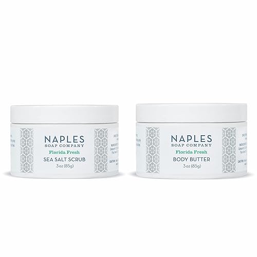 Naples Soap Company - Paquete combinado de exfoliante de sal marina y mantequilla corporal Set de regalo natural para el cuidado de la piel que