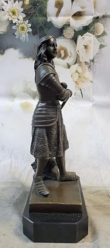 Miniatura 6 de EUROPEAN BRONZE Católica romana Santa Juana de ARC de pie W/hacha escultura estatua 100% bronce real arte de regalo