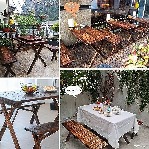 Banco de jardín plegable de madera tradicional para exterior e interior rustic 7