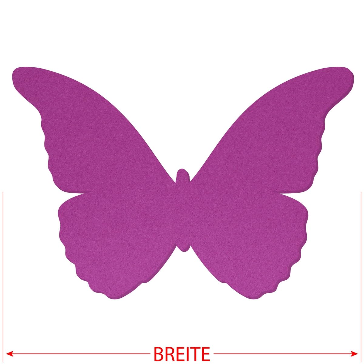 Mariposa de fieltro lila – Decoración para manualidades 3 – 60 cm, paquete con:50 unidades, ancho: 48 cm de ancho