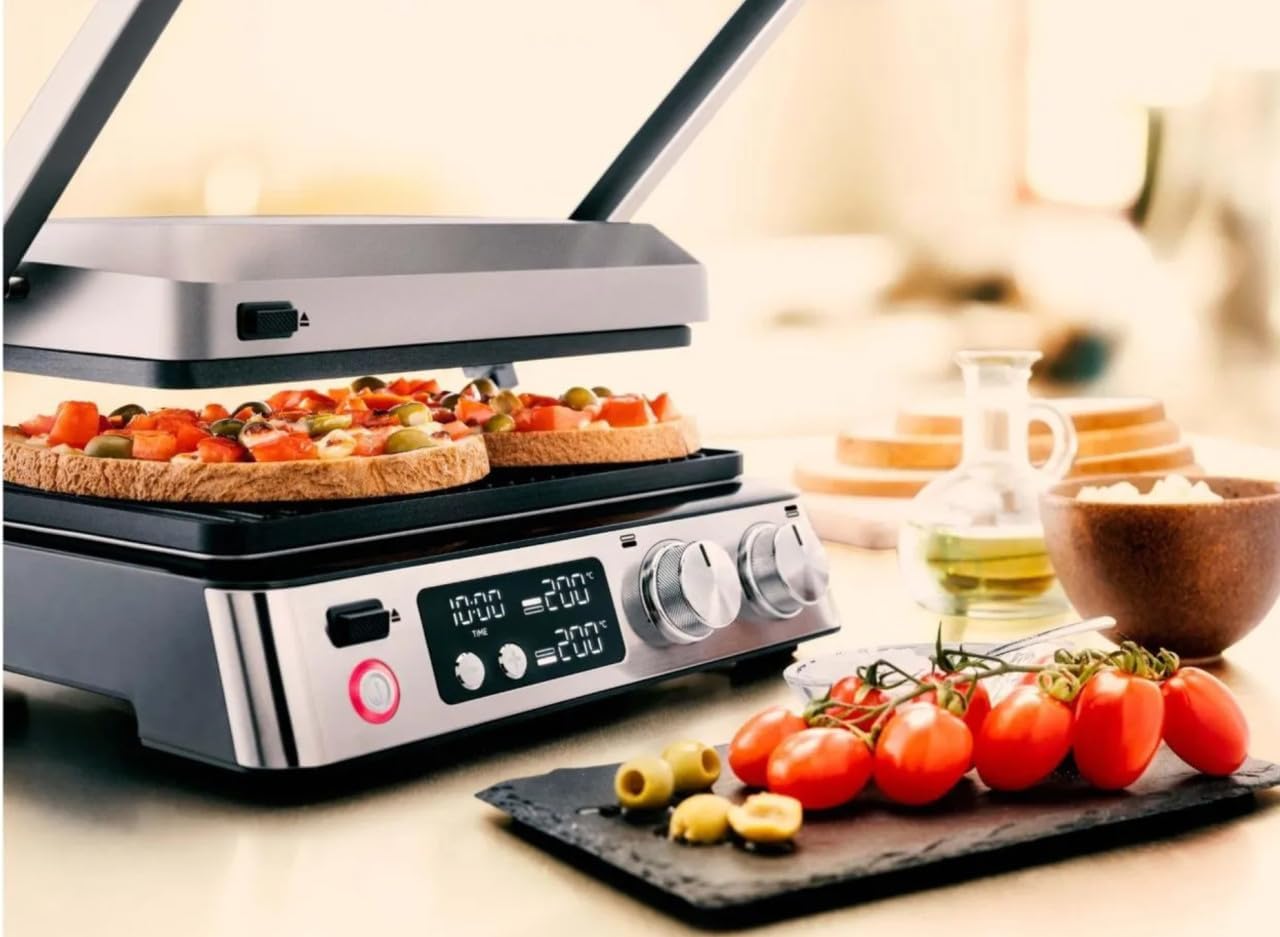 Braun MultiGrill 7 with waffle plates in use