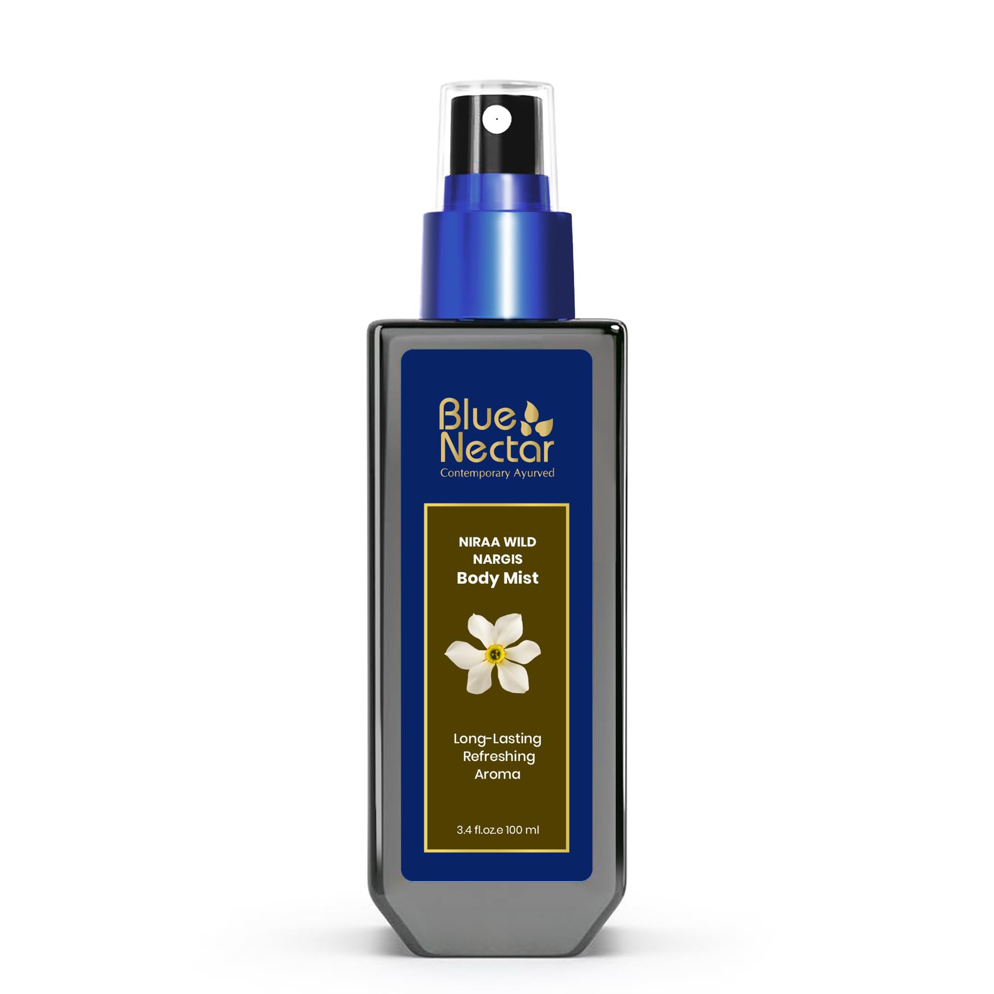 Blue Nectar Wild Nargis Body Mist for Women and Men | Refreshing Body Mist for Summer | Long Lasting 100% Natural Body Spray for Hydrating Skin (100ml)