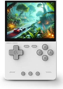 TRIMUI Brick Retro Handheld Game Console, 3.2" IPS Screen, Linux System Supports Multiple Simulators, Built-in 3000mAh Battery White, 64, GB