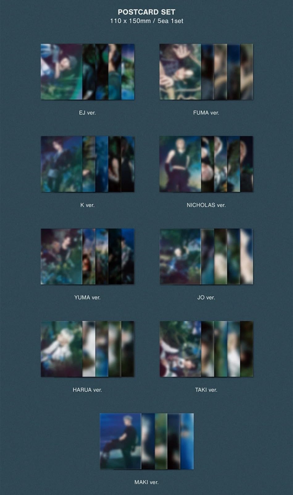 (9 Set) &TEAM BACK TO LIFE KR 1st Mini Album ROAR Ver. 45 PostCard+18 PhotoCard K-POP