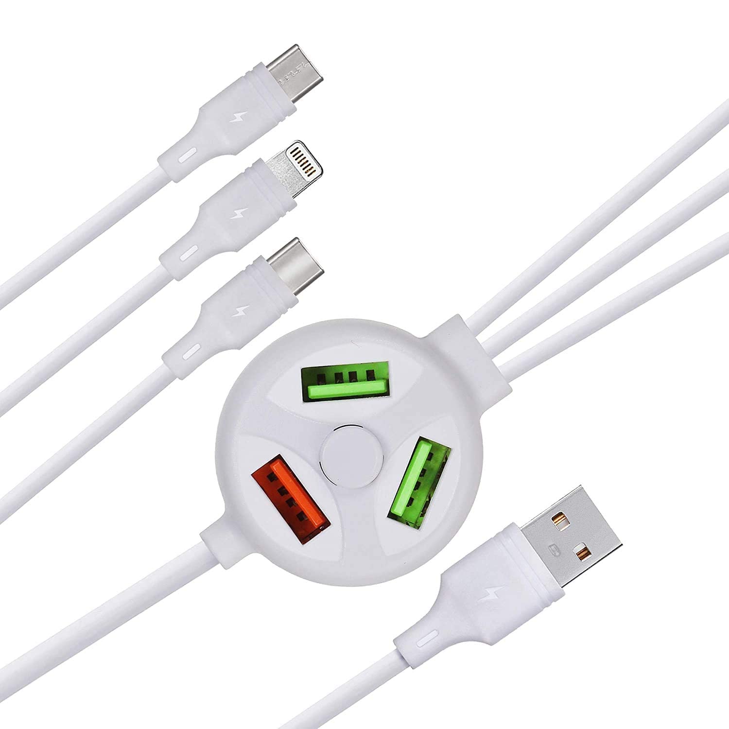 ZOBRAS AP-12 MAX Electric 6in1 Fast Charging Cable 3 Plug 3 USB Port, for Mobile Phone, Cable Size: 1.5m (B0C82VHQ68) Amazon Price History, Amazon Price Tracker