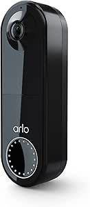 Arlo Essential Video Doorbell Wire-Free - HD Video, 180° View, Night Vision, 2 Way Audio, Direct to Wi-Fi No Hub Needed, Wire Free or Wired, Black - AVD2001B, 1 Count (Pack of 1) asin的图片