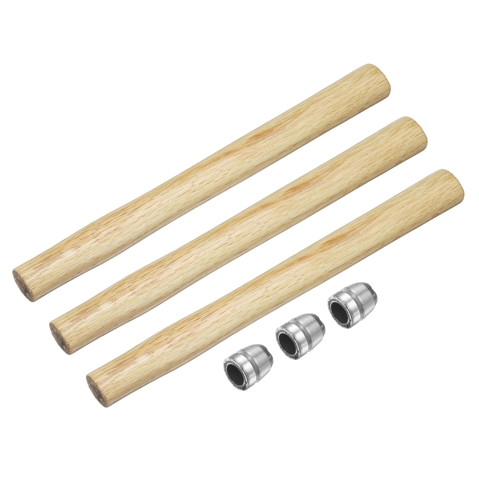 sourcing map 3pcs Wood Sledge Hammer Handle 13.8" Hammer Wooden Replacement Handles with Round Wedges for 4lb Round Octagonal Head Decking Framing Carpentry Construction DIY Sledge Axe Tools