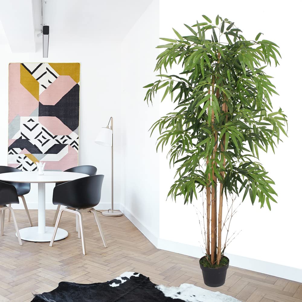 Bambou Plante Artificielle Artificiel Plastique 150cm Decovego