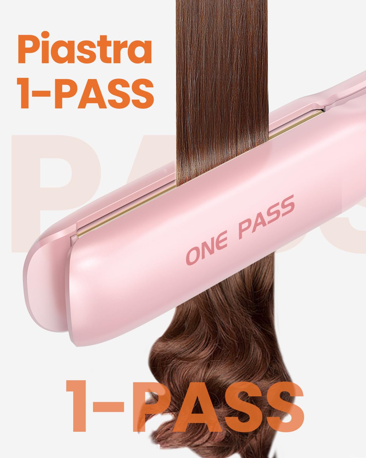Faszin Piastra Capelli Professionale Stretta 2-in-1, Titanio Ionico, Riscaldamento 20s, Display LCD, Per Lisci, Ricci e Styling Precisi, Meglio di Piastre Larghe（Stella rosa）