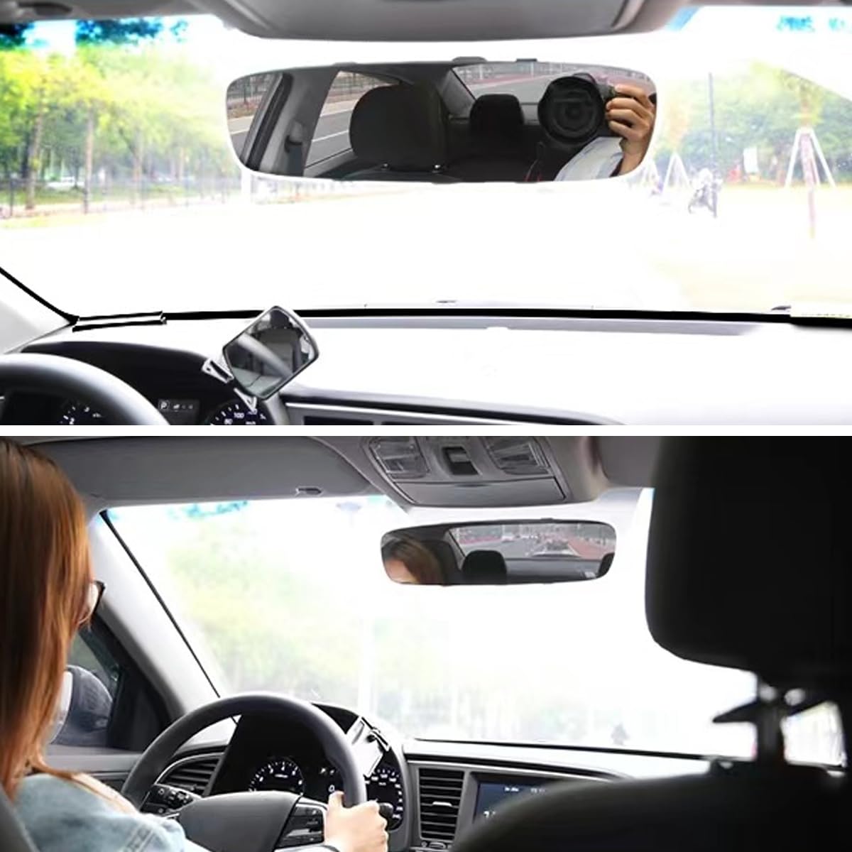 Specchietto Retrovisore Panoramico Auto - Universale, Blu, 305x85mm, Antiriflesso - Foto 6